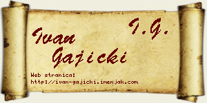 Ivan Gajicki vizit kartica